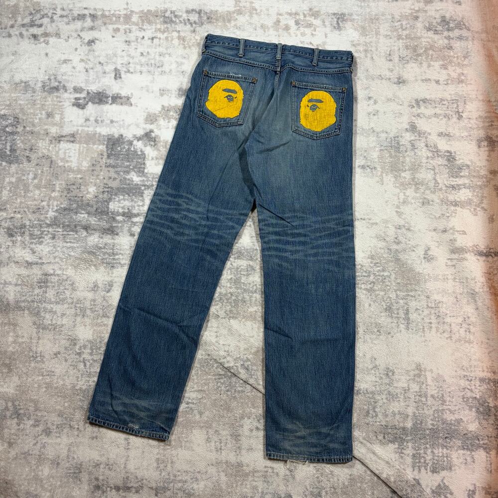 Authentic Bape 2000’s Ape Head Jeans 34